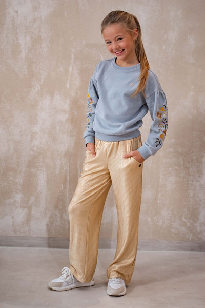 Like Flo w25 Fenya Flo girls metallic straight leg pants Soft gold F508-5602 556