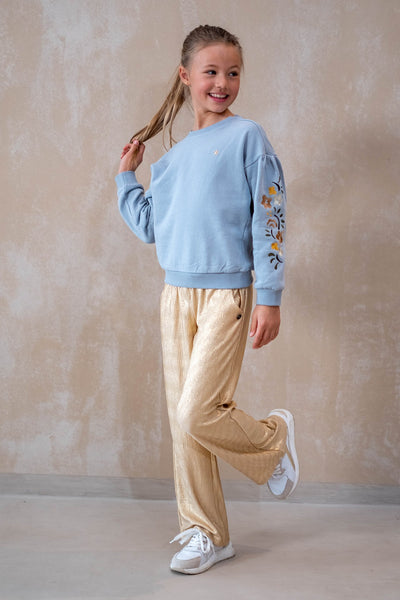 Like Flo w25 Fenya Flo girls metallic straight leg pants Soft gold F508-5602 556