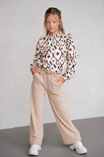 Like Flo w25 Finn Flo girls corduroy wide leg pants with beltloops Kit F508-5606 050