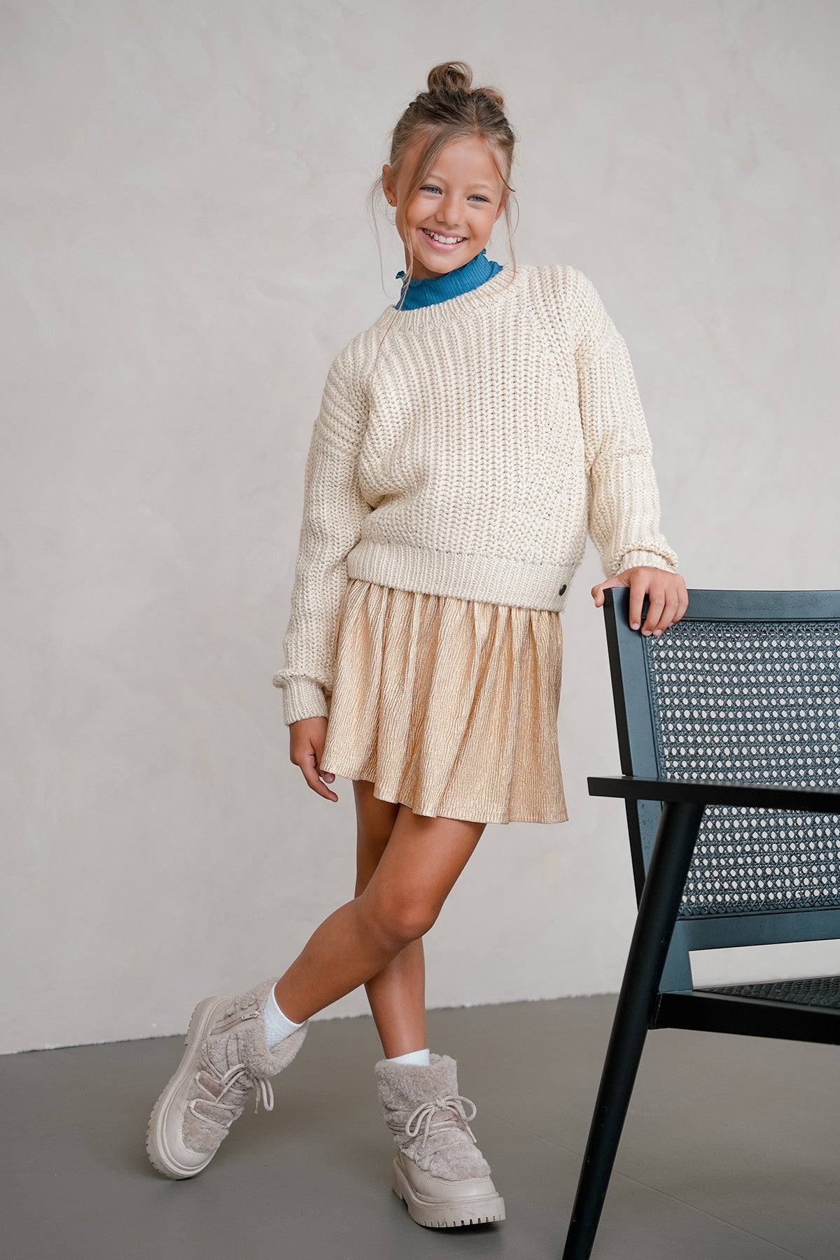 Like Flo w25 Holly Flo girls metallic skirt Soft gold F508-5702 556