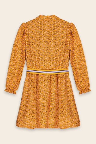 NONO Girls W23 NONO Milau girls woven floral dress sunset orange Intense Gold N308-5810 517