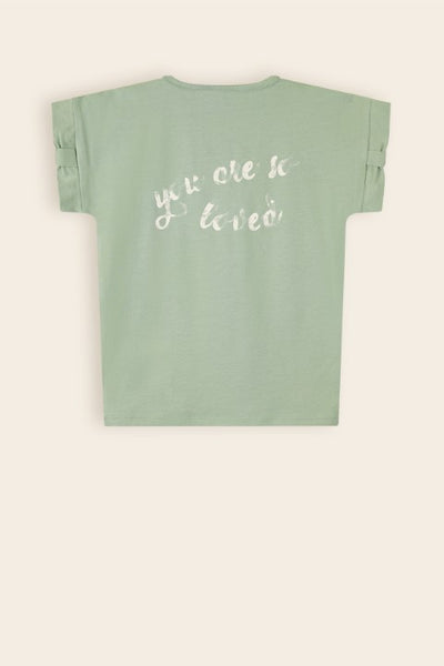 NoNo S24 Girls Kids Kamelle T-Shirt: You Are So Loved Sage Green N402-5400 339