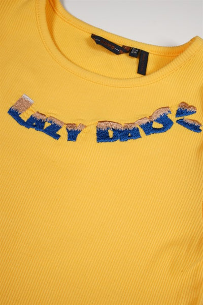 NoNo S24 Girls Kids Kim Rib Jersey Tshirt pull up sleeve Apricot N402-5408 538