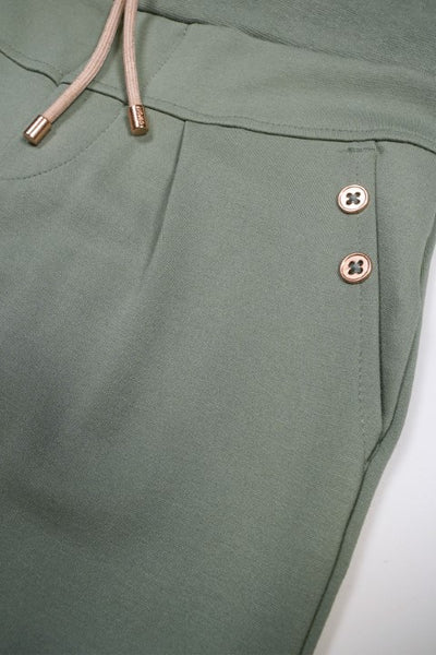 NoNo S24 Girls Kids Snooze Interlock fitted pants Sage Green N402-5601 339