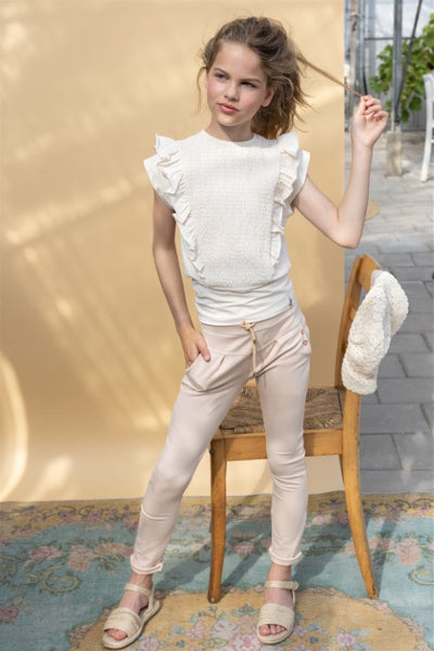 NoNo S24 Girls Kids Snooze Interlock fitted pants Sand Blush N402-5601 427