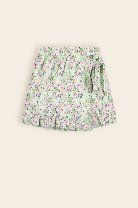 NoNo S24 Girls Kids Saya Floral short with flap at front Spring Meadow Green N402-5607 334