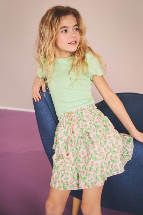 NoNo S24 Girls Kids Moss combi dress with plissee layers at skirt Cotton Candy N402-5803 264