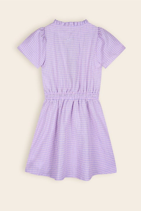 NoNo S24 Girls Kids Monet Check Summer Dress Galaxy Lilac N403-5812 605