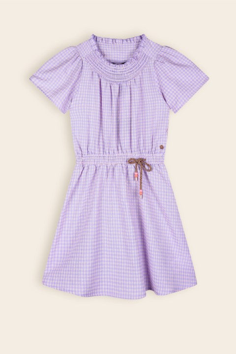 NoNo S24 Girls Kids Monet Check Summer Dress Galaxy Lilac N403-5812 605