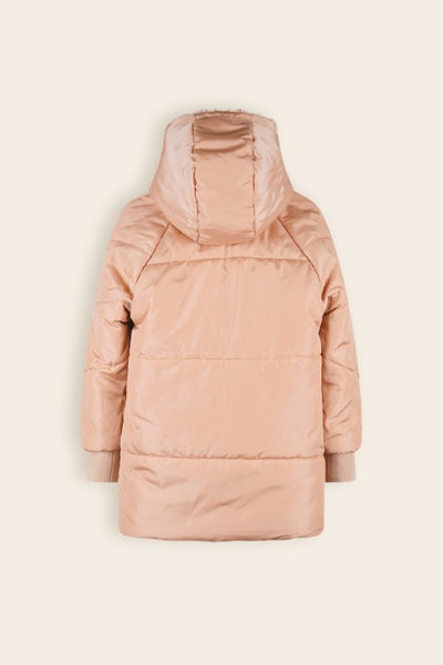 NoNo w24 Girls Kids Baybee Revserible Mid Long Hooded Jaket Sand Blush N407-5204 427