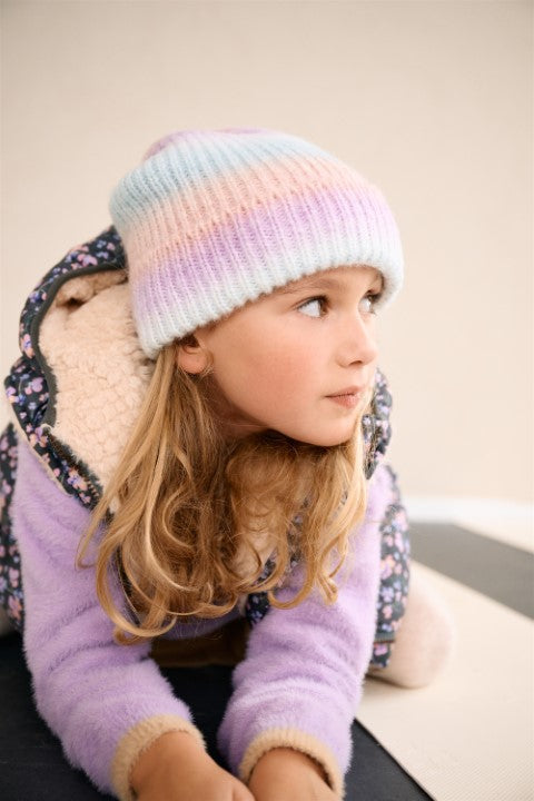 NoNo w24 Girls Kids Radient Rainbow Cap and Scarf set Lupine Lilac N407-5900 606