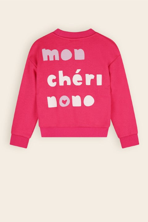 NoNo w24 Girls Kids Konono logo sweater in soft furry sweat Azalea Pink N408-5300 269