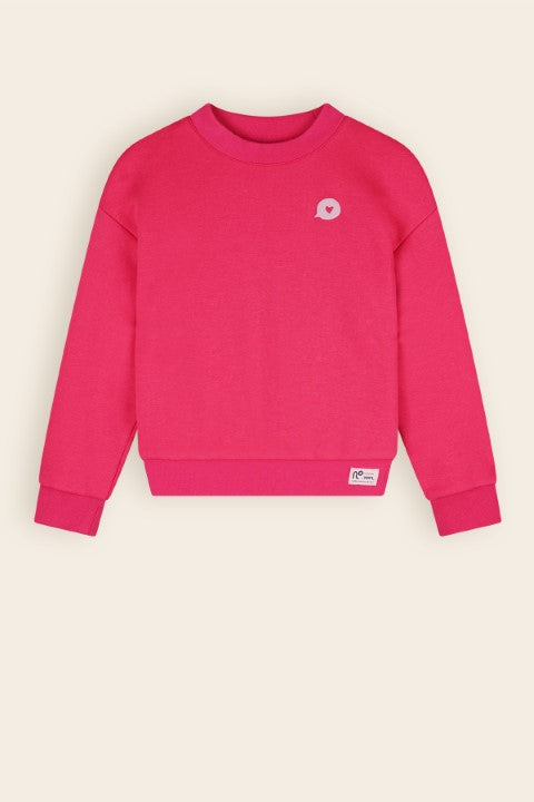 NoNo w24 Girls Kids Konono logo sweater in soft furry sweat Azalea Pink N408-5300 269