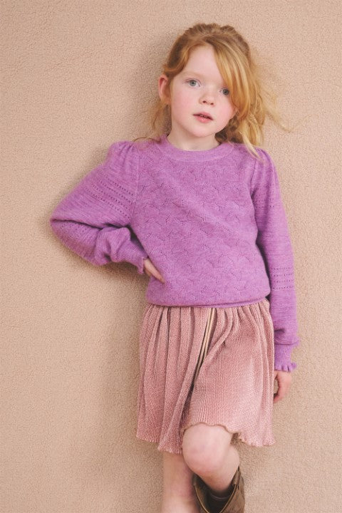 NoNo w24 Girls Kids Kovas Melange knitted Sweater Violet N408-5309 607