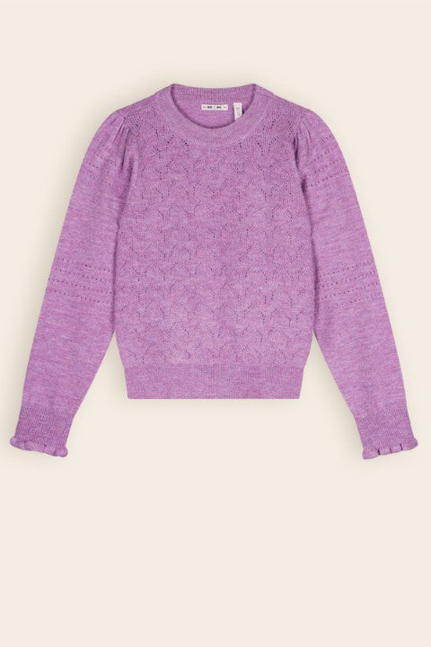 NoNo w24 Girls Kids Kovas Melange knitted Sweater Violet N408-5309 607