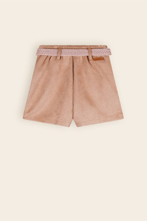 NoNo w24 Girls Kids Sella suede skort with belt Taupe N408-5603 431