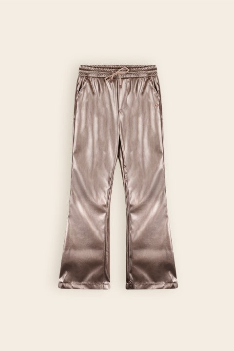 NoNo w24 Girls Kids Suna coated bronze flared pants Sand Blush N408-5612 427