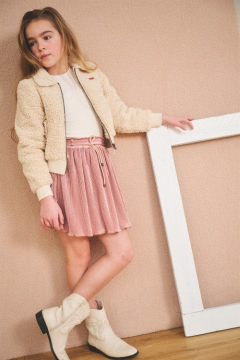 NoNo w24 Girls Kids Nele AOP Plissee skirt Taupe N408-5700 431