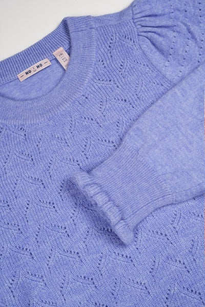 NoNo w24 Girls Kids Kovas Melange knitted Sweater Wedgewood Blue N409-5309 150