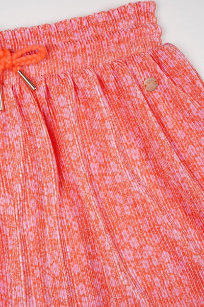 NoNo S25 Norah AOP Daisy Plissee Skirt Orange Coral N502-5700 545