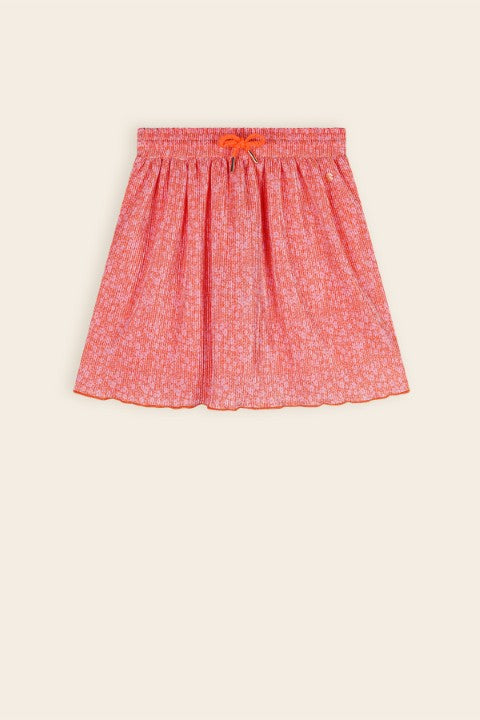 NoNo S25 Norah AOP Daisy Plissee Skirt Orange Coral N502-5700 545
