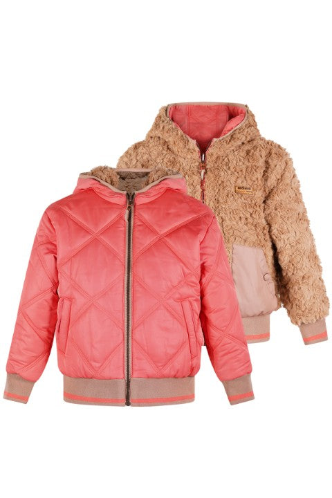 NoNo Winterjackets & Acc. w25 Bomby Reversible Hooded Bomber Jacket Blushy Cheeks N507-5202 546
