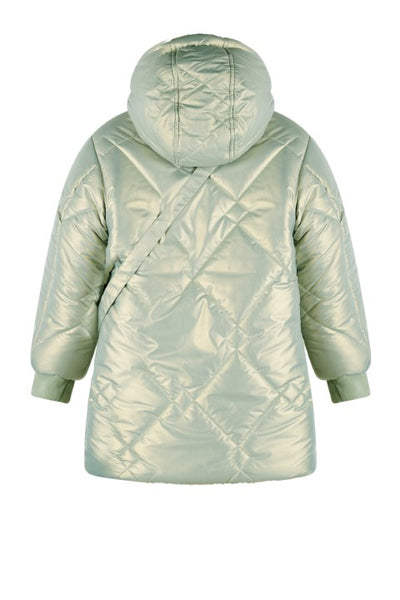 NoNo Winterjackets & Acc. w25 Betty Reversible Hooded Mid Long Jacket+ Bag Loden Frost Green N507-5203 338