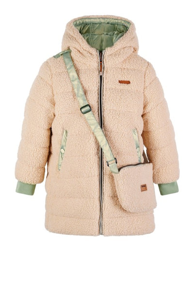 NoNo Winterjackets & Acc. w25 Betty Reversible Hooded Mid Long Jacket+ Bag Loden Frost Green N507-5203 338