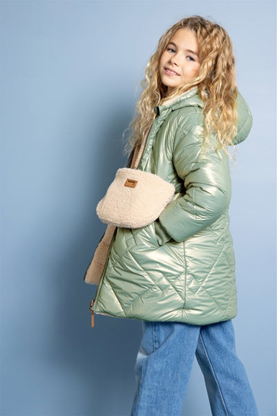 NoNo Winterjackets & Acc. w25 Betty Reversible Hooded Mid Long Jacket+ Bag Loden Frost Green N507-5203 338