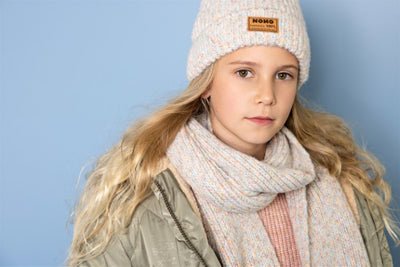 NoNo Winterjackets & Acc. w25 Raya Melange Knitted Scarf+ Hat set Champagne N507-5900 023