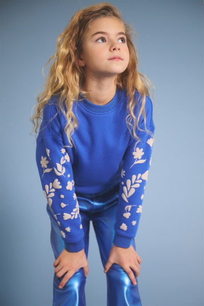 NoNo w25 Konono Furry Sweat with Sleeveprint Nautical Blue N508-5302 156