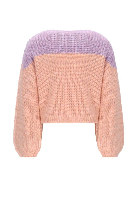 NoNo w25 Kem Melange Knitted Colorblock sweater Spicy Ginger N508-5305 547