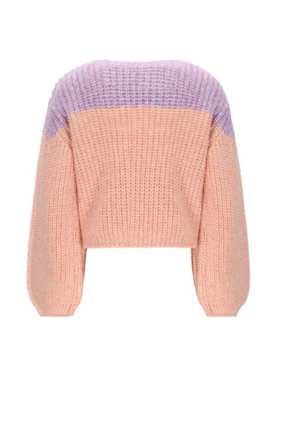 NoNo w25 Kem Melange Knitted Colorblock sweater Spicy Ginger N508-5305 547
