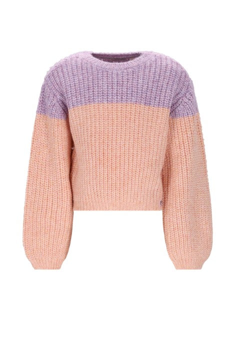 NoNo w25 Kem Melange Knitted Colorblock sweater Spicy Ginger N508-5305 547