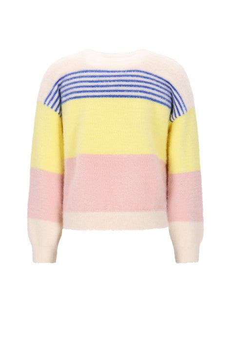 NoNo w25 Kendra Fluffy Striped Sweater Pearled Ivory N508-5307 020