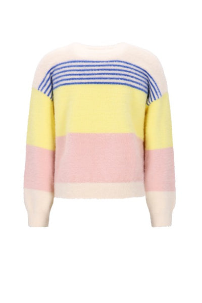 NoNo w25 Kendra Fluffy Striped Sweater Pearled Ivory N508-5307 020