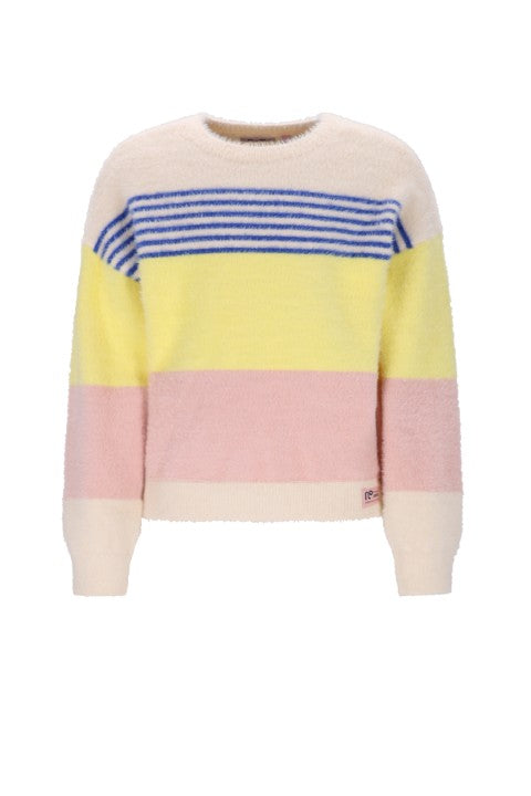 NoNo w25 Kendra Fluffy Striped Sweater Pearled Ivory N508-5307 020
