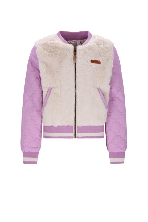 NoNo w25 Doris Stepped Jacket with Fur Lupine Lilac N508-5315 606
