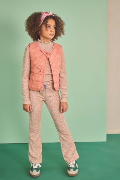 NoNo w25 Sady AOP Velvet Rib Flared Pants Pacific Green N508-5503 340