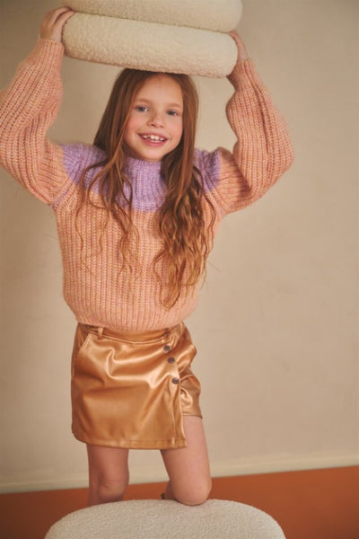 NoNo w25 Simay PU fake leather Skort Taupe N508-5605 431