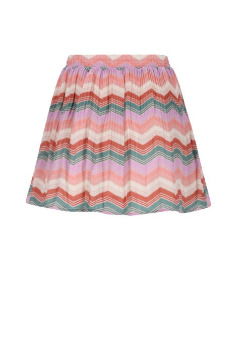 NoNo w25 Nulan Plissee Zigzag AOP Skirt Sand Blush N508-5707 427