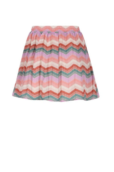 NoNo w25 Nulan Plissee Zigzag AOP Skirt Sand Blush N508-5707 427