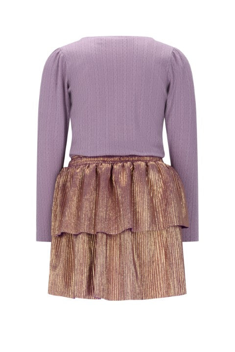 NoNo w25 Moran combi dress with fancy jersey top+plissee skirt Lupine Lilac N508-5804 606