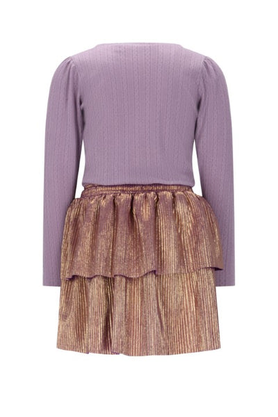 NoNo w25 Moran combi dress with fancy jersey top+plissee skirt Lupine Lilac N508-5804 606