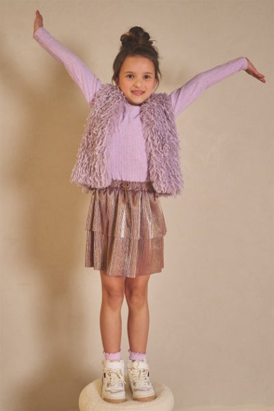 NoNo w25 Moran combi dress with fancy jersey top+plissee skirt Lupine Lilac N508-5804 606