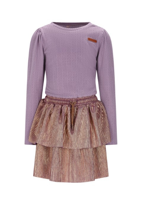 NoNo w25 Moran combi dress with fancy jersey top+plissee skirt Lupine Lilac N508-5804 606