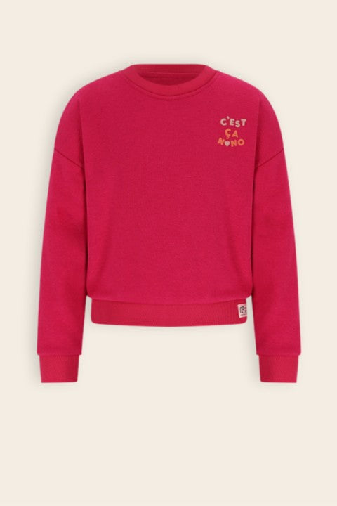 NoNo w25 Konono Furry Sweat with C'est La Vie artwork Cerise Pink N509-5301 275