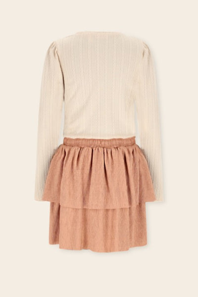 NoNo w25 Moran Combi Dress fancy knit top+plissee skirt Taupe N509-5804 431
