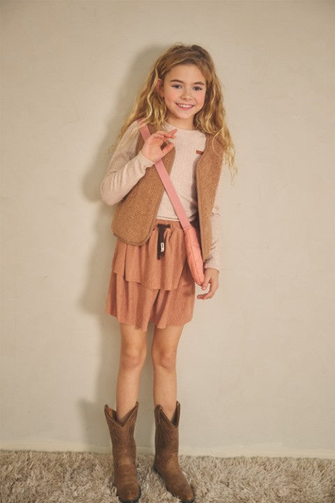 NoNo w25 Moran Combi Dress fancy knit top+plissee skirt Taupe N509-5804 431