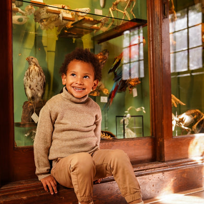Koko Noko W25 boys Sweater with rollneck Dark sand O56800-37 D82